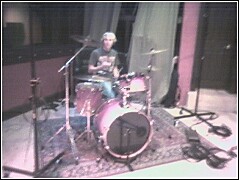 Andy in the Iso room recording tracks.
